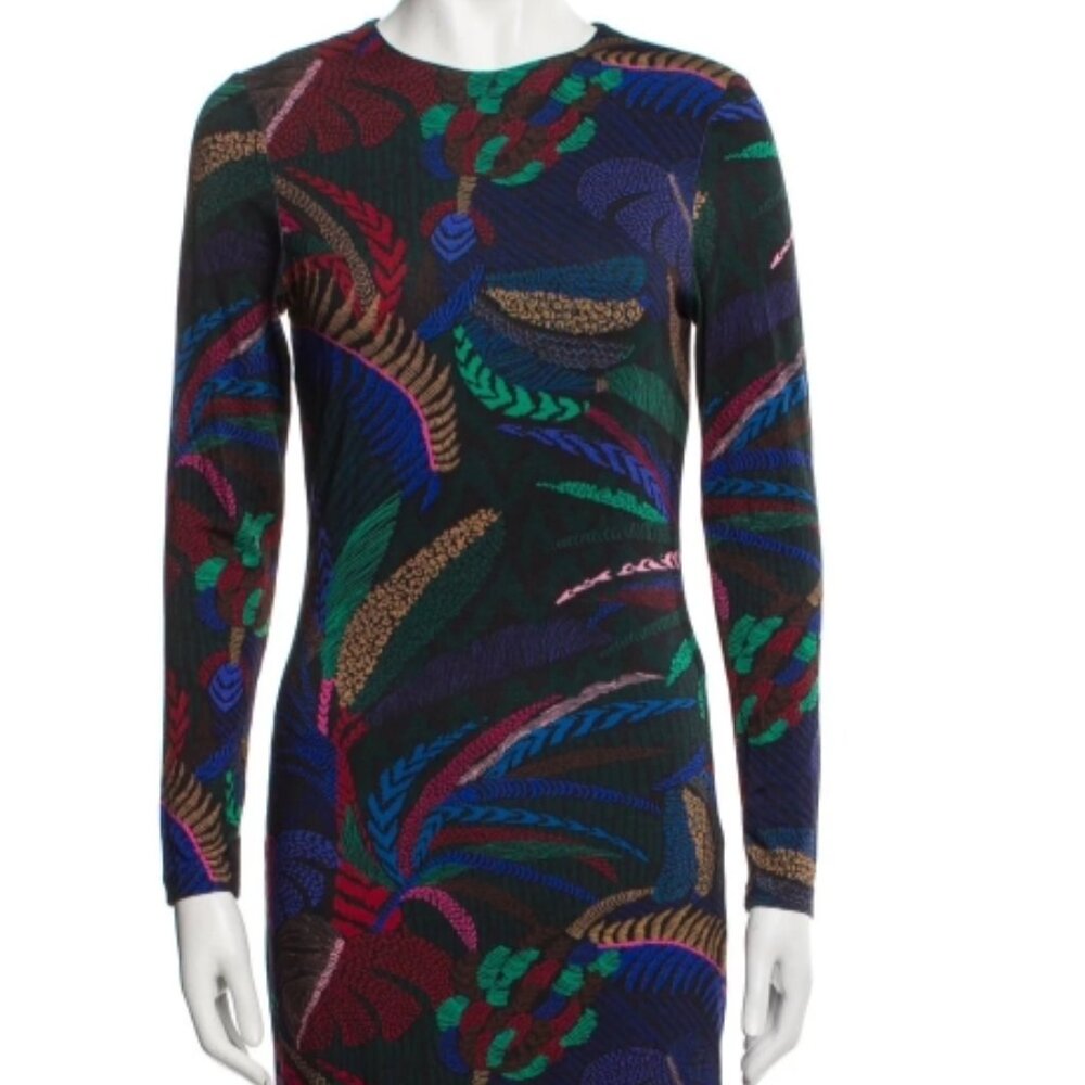 NWT FARM Rio Amazonia Night Rainforest Long Sleeve Bodycon Dress S $230 - Picture 9 of 11